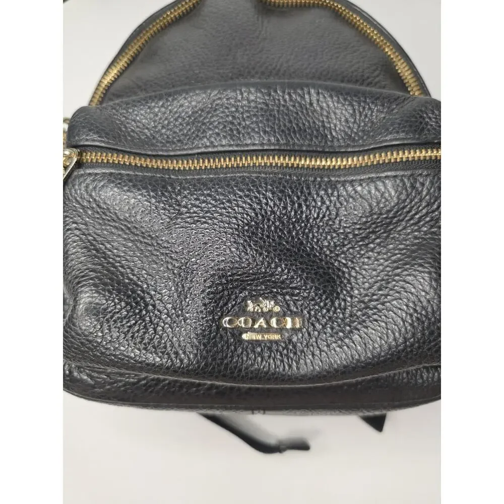 Coach Mini Small Charlie Backpack Pebbled Leather Black F28995